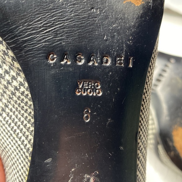 Casadei Houndstooth‎ and Fur Pom Pom Flats - Picture 6 of 6